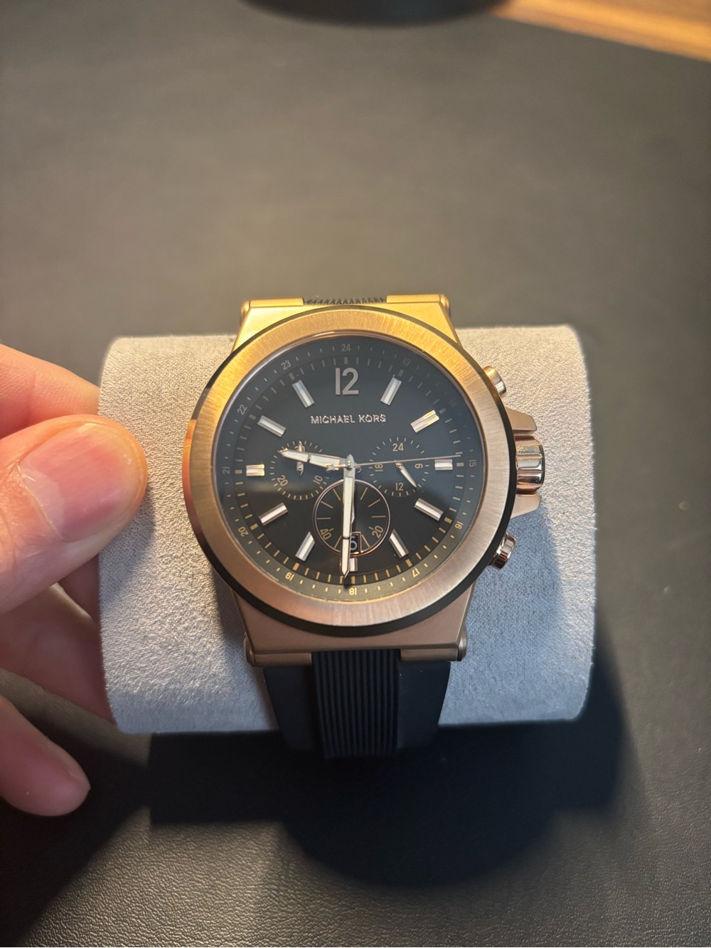 Michael Kors Rose Gold and Black Men's Chronograph Watch